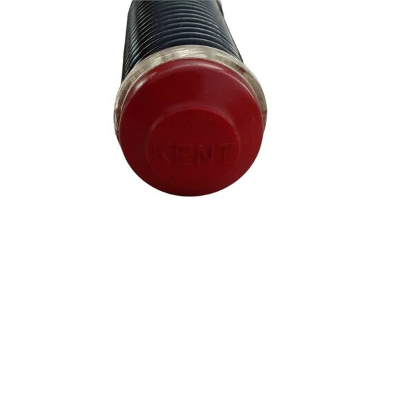 Vtg Kent Wine Decanter Plastic Ribbed Neck Red Flash Etched Glass Flower Barware - Picture 4 of 5